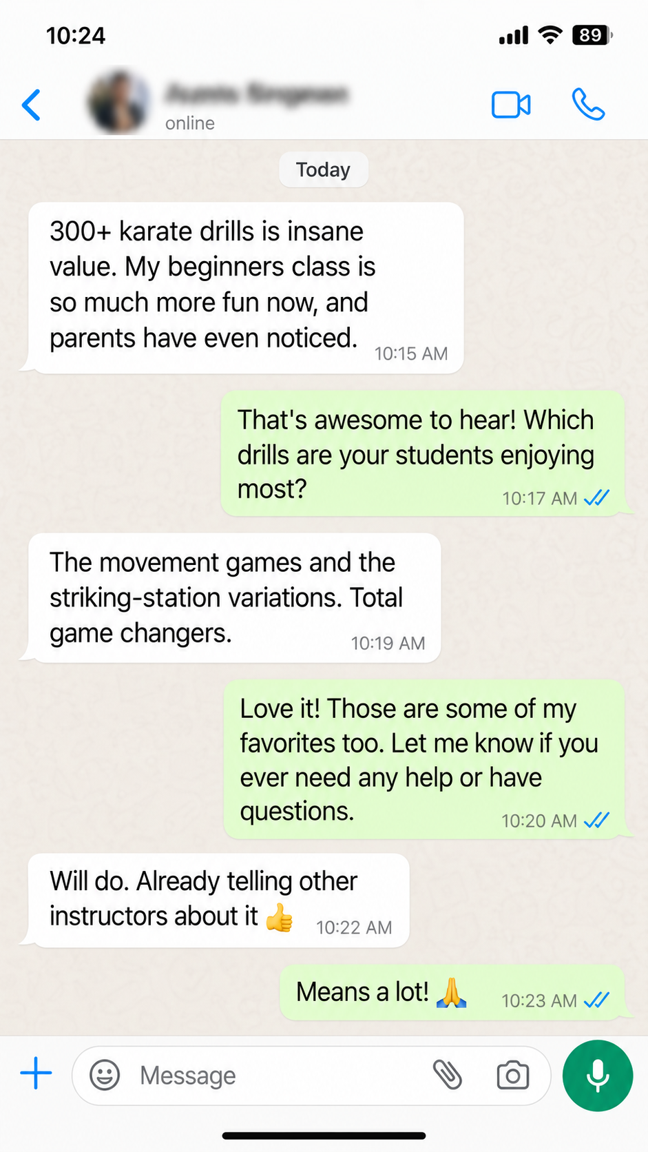 Message conversation from an assistant instructor about the activity library